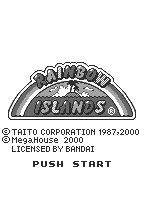Rainbow Islands: Putty's Party title screen for WonderSwan